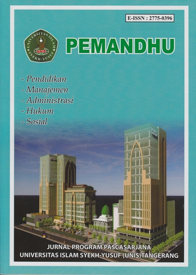 PEMANDHU merupakan yang terbit tiga kali setahun. Jurnal ini mempublikasikan kajian-kajian hasil penelitian dan tela'ah teoretis dalam bidang Ilmu Hukum, Ilmu Administrasi dan Manajemen, yang dapat ditulis dalam bahasa Indonesia dan bahasa Inggris. PEMANDHU dipublikasikann oleh Program Pascasarjana Univeristas Islam Syekh-Yusuf, dengan E-ISSN: 2775-0396